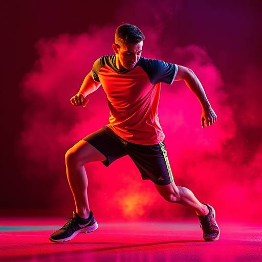 Action shot from a sports apparel commercial